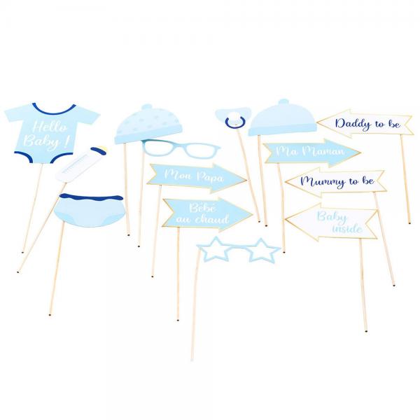 Baby Shower Boy Fotoprops 11-pakning