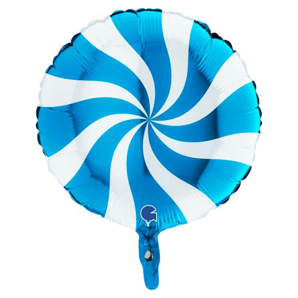 Folieballong Swirly Bl & Hvit