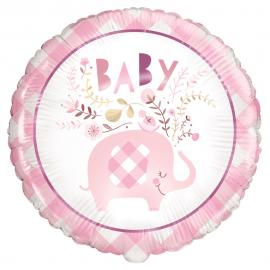 Babyshower Folieballong Elefant Rosa