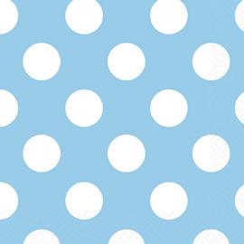 Polka Dot Lyseblå Kaffeservietter