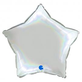 Ballong Stjerne Holografisk Platinum Pure