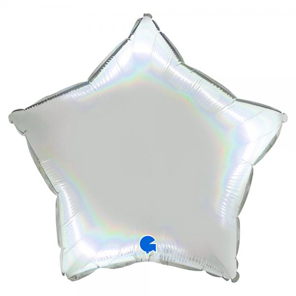 Ballong Stjerne Holografisk Platinum Pure