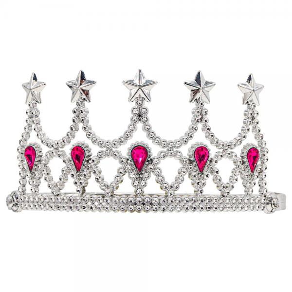 Slv Tiara med Rosa Rhinestone