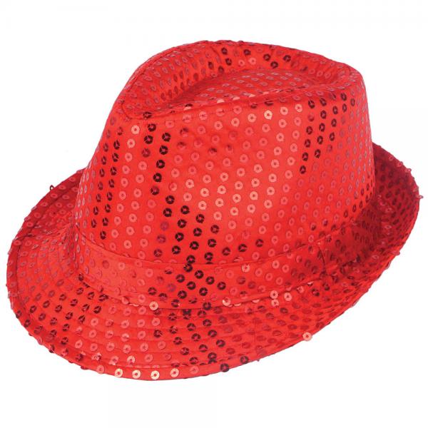 Trilby Hatt Rde Paljetter