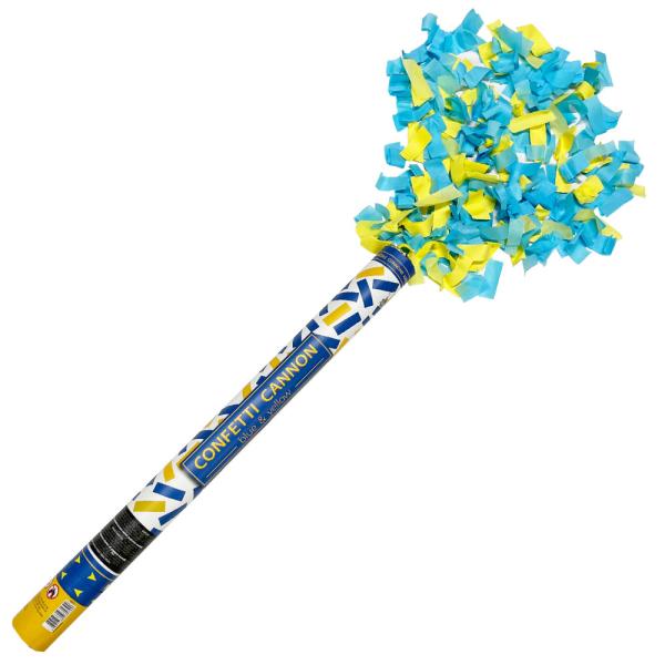 Konfettikanon Blå & Gul 60 cm
